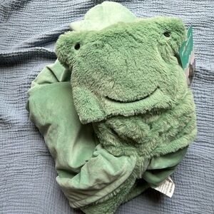 Green Frog Hooded Blanket